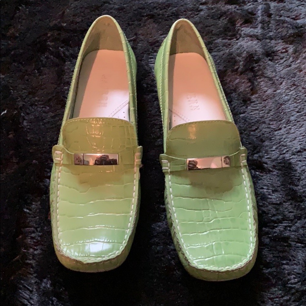 Ralph Lauren Green flats like new